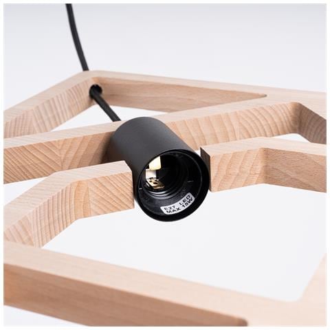 Lampada A Sospensione Caro Sl. 1757 - Moderno Lampada A Sospensione Legno Naturale /nero 145x50x8 Cm - Foto 8