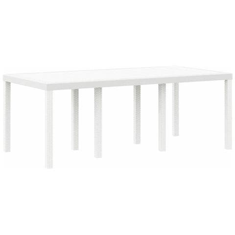 Tavolo da giardino  Bianco 200x100x73 cm in Polyrattan - Foto 1