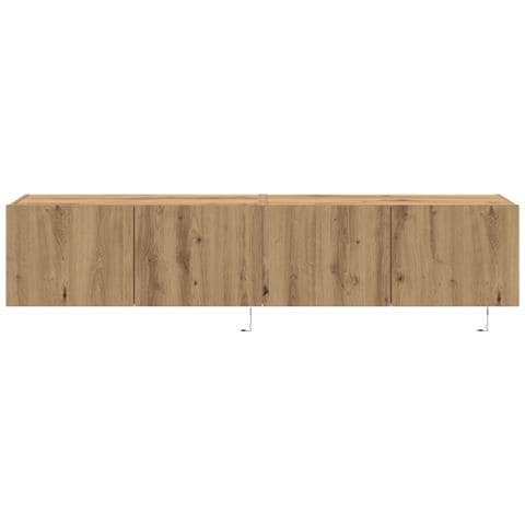 Mobile TV da Parete con Luci LED 2 pz Rovere Artigianale 80x35x31 cm - Foto 2