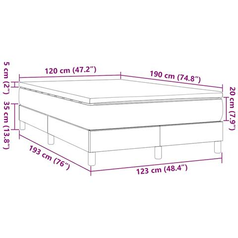 Giroletto a Molle con Materasso Nero 120x190 cm in Tessuto - Foto 8
