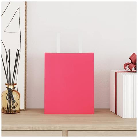 Sacchetti di Carta 50 pz con Manici Rosa 18x8x22 cm - Foto 2