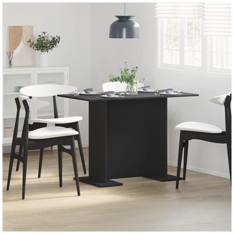 Tavolo da pranzo Nero 100x60x75 cm in legno ingegnerizzato - Foto 2