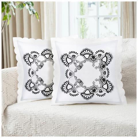 Set Di 2 Copricuscini Ricamati 40x40 Cm - Foto 5