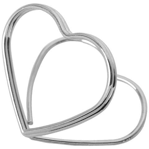 Set Di 20 Porta Biglietti Da Visita A Forma Di Cuore Per Promemoria, Foto E Segnaposto Silver - Foto 2