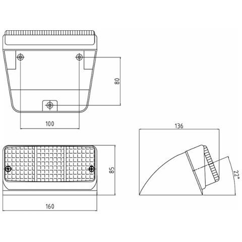 Fanale Posteriore Alogeno Sx 162x70mm Con Base Inclinata - Foto 2
