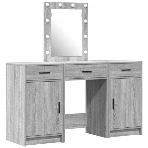 Tavolo da Trucco con cassetto 3 pcs Grigio 50 x 41 x 135 cm - Foto 1