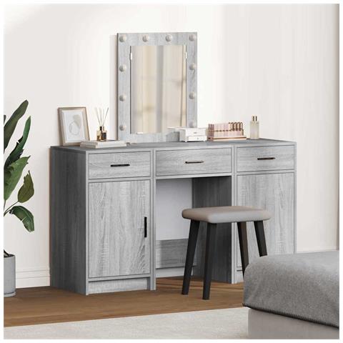 Tavolo da Trucco con cassetto 3 pcs Grigio 50 x 41 x 135 cm - Foto 2