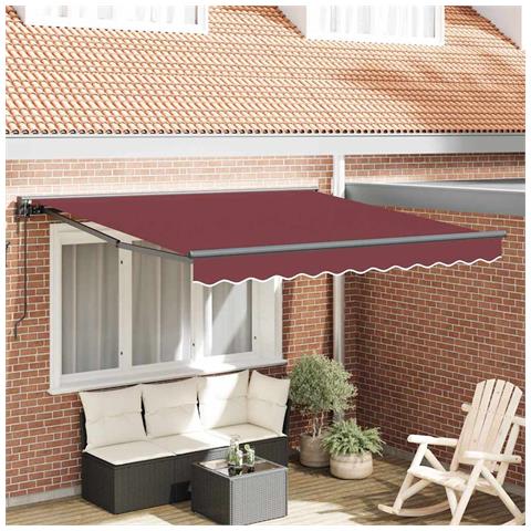 Tenda Retrattile Rosso Borgogna 350x250 cm Tessuto - Foto 2
