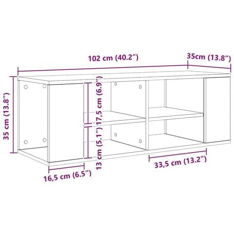 Mobile TV da Muro rovere artigianale 102 x 35 x 35 cm - Foto 6