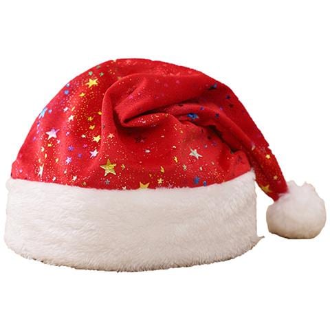 Cappello Di Natale Con Stelle Stampate - Decorazione Festiva Per Feste Red - Foto 1