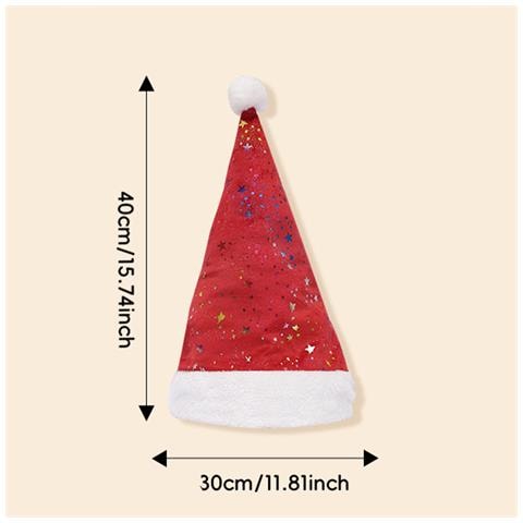Cappello Di Natale Con Stelle Stampate - Decorazione Festiva Per Feste Red - Foto 4