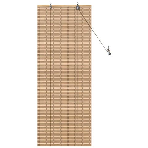 Tenda a rullo con tende Marrone Chiaro 60 x 160 cm Bambù - Foto 1
