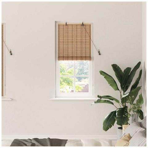 Tenda a rullo con tende Marrone Chiaro 60 x 160 cm Bambù - Foto 2