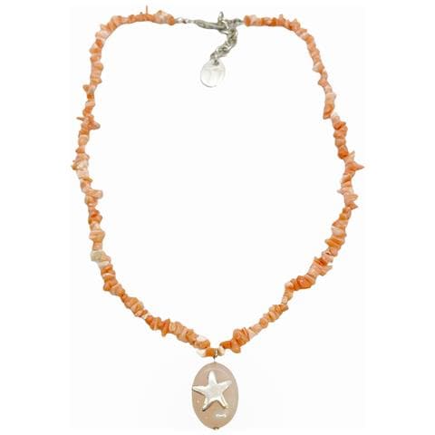 Collana Di Sabbia In Corallo Naturale E Quarzo Rosa - Foto 1