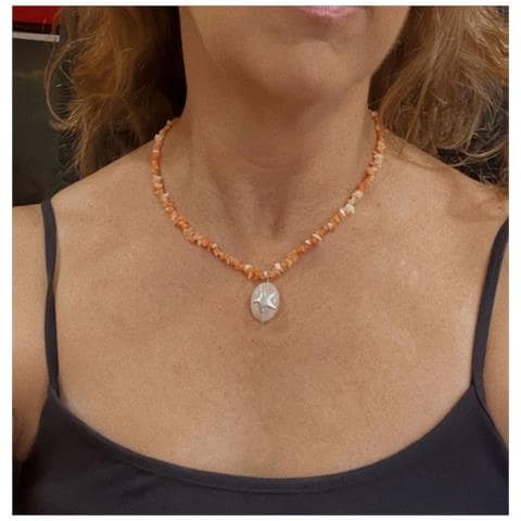 Collana Di Sabbia In Corallo Naturale E Quarzo Rosa - Foto 2