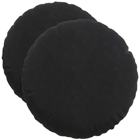 Cuscini per Seduta 2 pcs Nero Ø 40 x 13 cm Velluto - Foto 1
