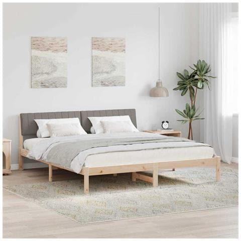 Struttura del Letto con testiera Marrone e taupe 180 x 200 cm - Foto 2