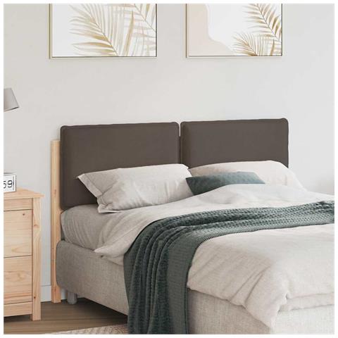 Testiera imbottita con testiera Grigio Naturale e Chiaro 140 cm - Foto 2