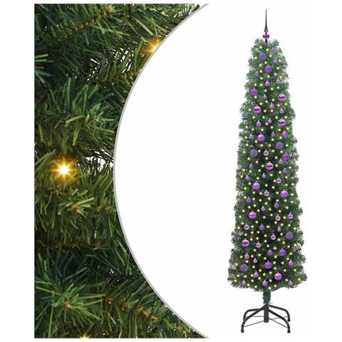 Albero di Natale artificiale con 300 LED Verde 240 cm - Foto 1