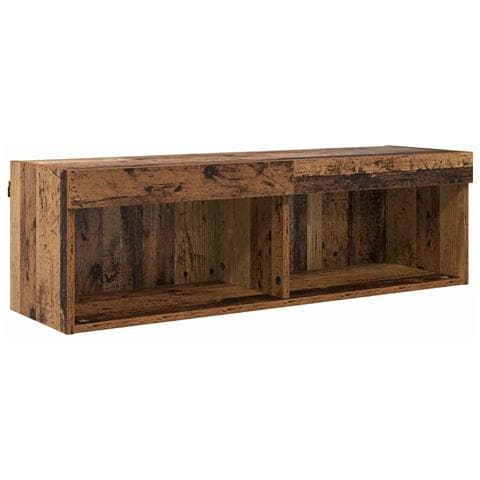 Unità a muro per TV con LED con led 5 pcs Legno vecchio - Foto 9