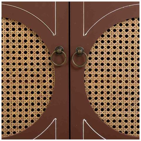 Mobile Da Ingresso In Legno Marrone E Rattan 80x38x90h - Foto 8