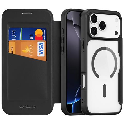 Cover con Tapa per iPhone 17 Pro Max - Pelle /PU, Nero, MagSafe - Foto 4