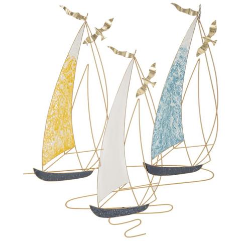 Decorazione In Metallo 3d Barche 3-multicolore-metallo-78,7x3,8x97,8 Cm - Foto 1
