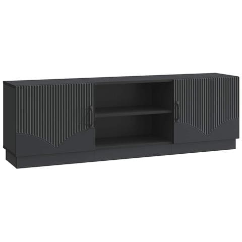 Mobile TV Nero 150 x 31 x 47 cm Legno ingegnerizzato - Foto 1