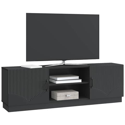 Mobile TV Nero 150 x 31 x 47 cm Legno ingegnerizzato - Foto 2