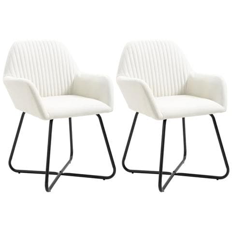 Sedie Da Pranzo 2 Pz Crema In Tessuto - Foto 1