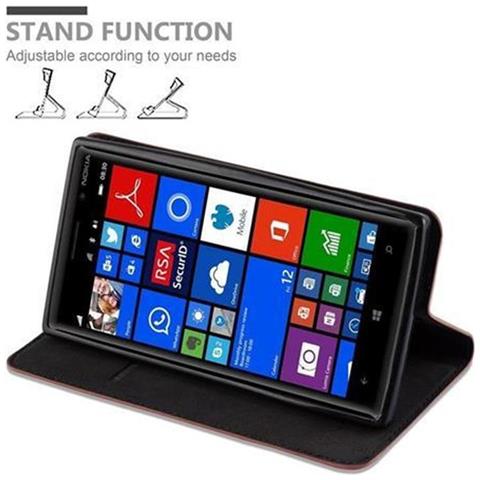 Custodia Compatibile Con Nokia Lumia 830 In Marrone Cappuccino - Coperchio Protettiva Con Chiusura Magnetica, Funzione Stand E Tasca Per Le Carte - Foto 2