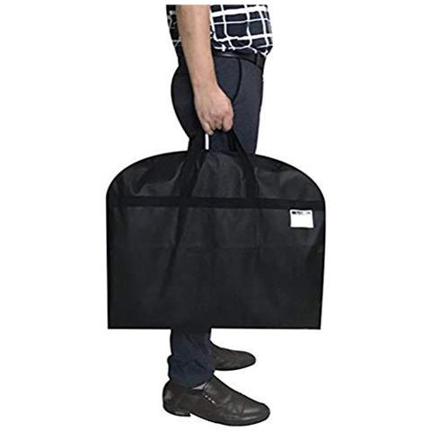 2 Pezzi 100 60cm Traspirante Indumento Copre Il Vestito Comprende Borse Coperture Completo 40 Pollici Pieghevole Borsa Con Manici Per Viaggiare Facile Da Trasportare (nero) - Foto 2