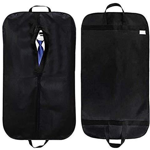 2 Pezzi 100 60cm Traspirante Indumento Copre Il Vestito Comprende Borse Coperture Completo 40 Pollici Pieghevole Borsa Con Manici Per Viaggiare Facile Da Trasportare (nero) - Foto 1