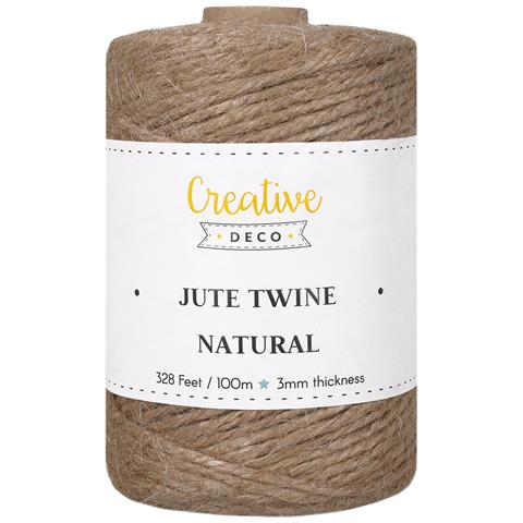 328 Piedi | 100 M Spago Iuta Agricolo Grosso Rotolo | Spessore 2-3 Mm | Corda Juta Forte Marrone Naturale | Perfetta Per Tiragraffi, Decorazione, Floristica, Artistico, Imballaggio - Foto 1