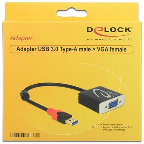 62738, VGA (D-Sub) , Maschio, Femmina, Oro, Nero, USB male - VGA female - Foto 2