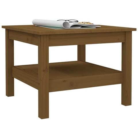 Tavolino Da Salotto Miele 55x55x40 Cm Legno Massello Di Pino - Foto 6