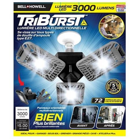Pannello Regolabile Multidirezionale - Teleshopping - Triburst Super Leds™ - 72 Lampadine Led - Nero E Grigio - Adulto - Foto 1