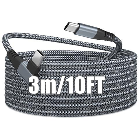 Cavo Usb-c Con Connettore Angolato Caricabatterie Rapido Da 60 W Grey 3 M - Foto 7