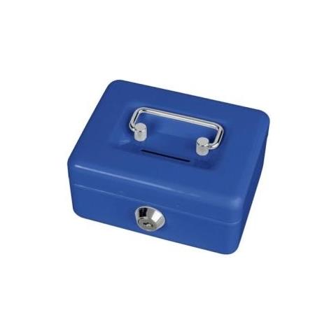 Geldkassette Mit Mnzeinwurf, Blau Aus Lackiertem Stahl, Sicherheitszylinderschloss Mit 2 (56030-37) - Foto 1