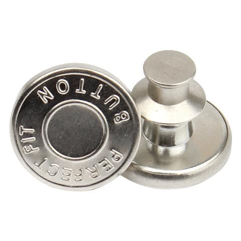 Bottoni Jeans Staccabili, Confezione Da 10 Silver Bottone Dalla Vestibilità Perfetta - Foto 1