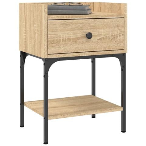 Comodino Rovere Sonoma 40,5x31x60 Cm In Legno Multistrato - Foto 2