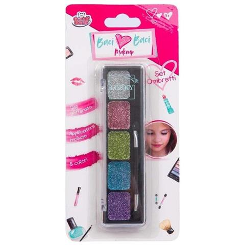 Grandi Giochi Baci Baci Make Up Set | 5 Glitzer-Gel-Lidschatten + Applikator | Für Kinder