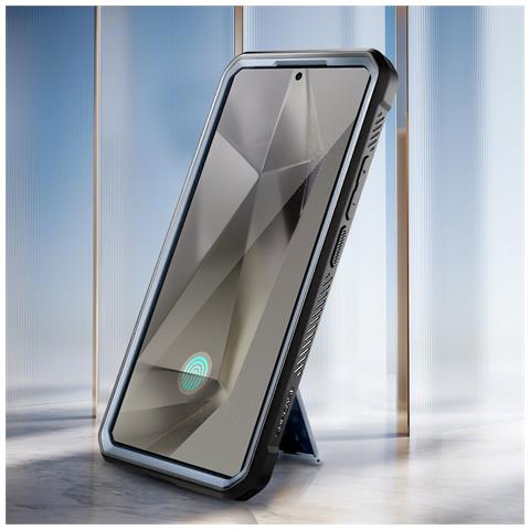 Cover Completa Per Samsung Galaxy S24 Ultra Antishock Con Cavalletto, Blu Scuro - Foto 2