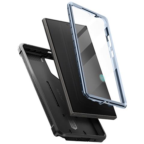 Cover Completa Per Samsung Galaxy S24 Ultra Antishock Con Cavalletto, Blu Scuro - Foto 1