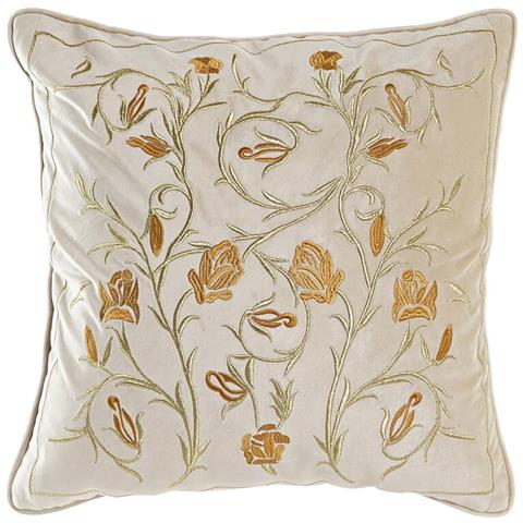 Cuscino Dkd Home Decor Dorato 45 X 10 X 45 Cm Fiori - Foto 1