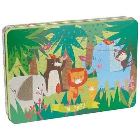 Appli Kids Jungle Puzzle - 24 Pezzi Da 8x8mm - Scatola Rettangolare In Metallo - Design Esclusivo Di Martina Hogan - Fac - Foto 1