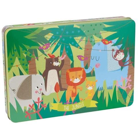 Appli Kids Jungle Puzzle - 24 Pezzi Da 8x8mm - Scatola Rettangolare In Metallo - Design Esclusivo Di Martina Hogan - Fac - Foto 2