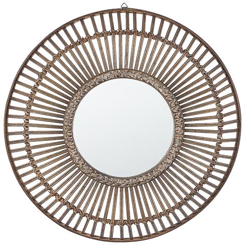 Specchio Blasito Legno Di Bambù Legno Scuro - Foto 2