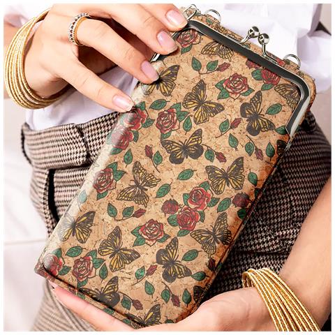 Borsello Sughero, Collezione Natureprint, Chiusura Cerniera / A Scatto - Foto 2