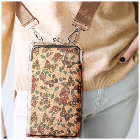 Borsello Sughero, Collezione Natureprint, Chiusura Cerniera / A Scatto - Foto 5